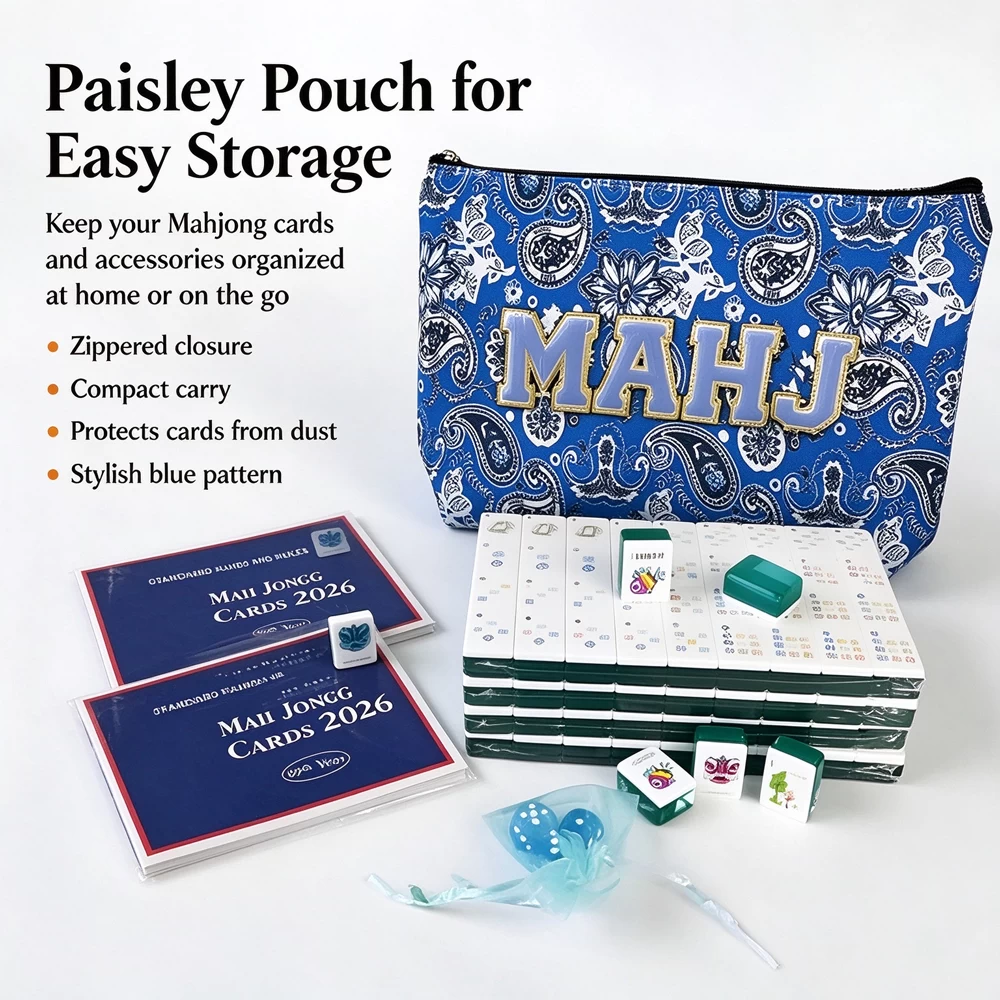 Blue Paisley American Mahjong Travel Set