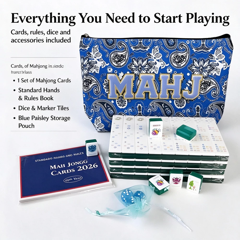 Blue Paisley American Mahjong Travel Set - image 2