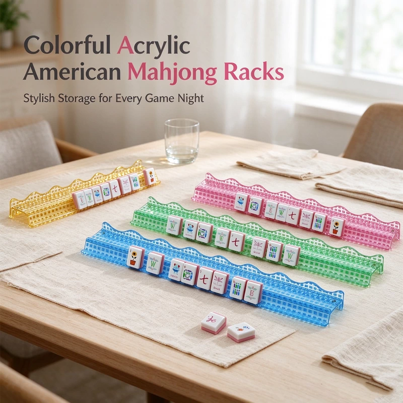 Grid Pattern Acrylic Magnetic Mahjong Racks with Wavy Edges