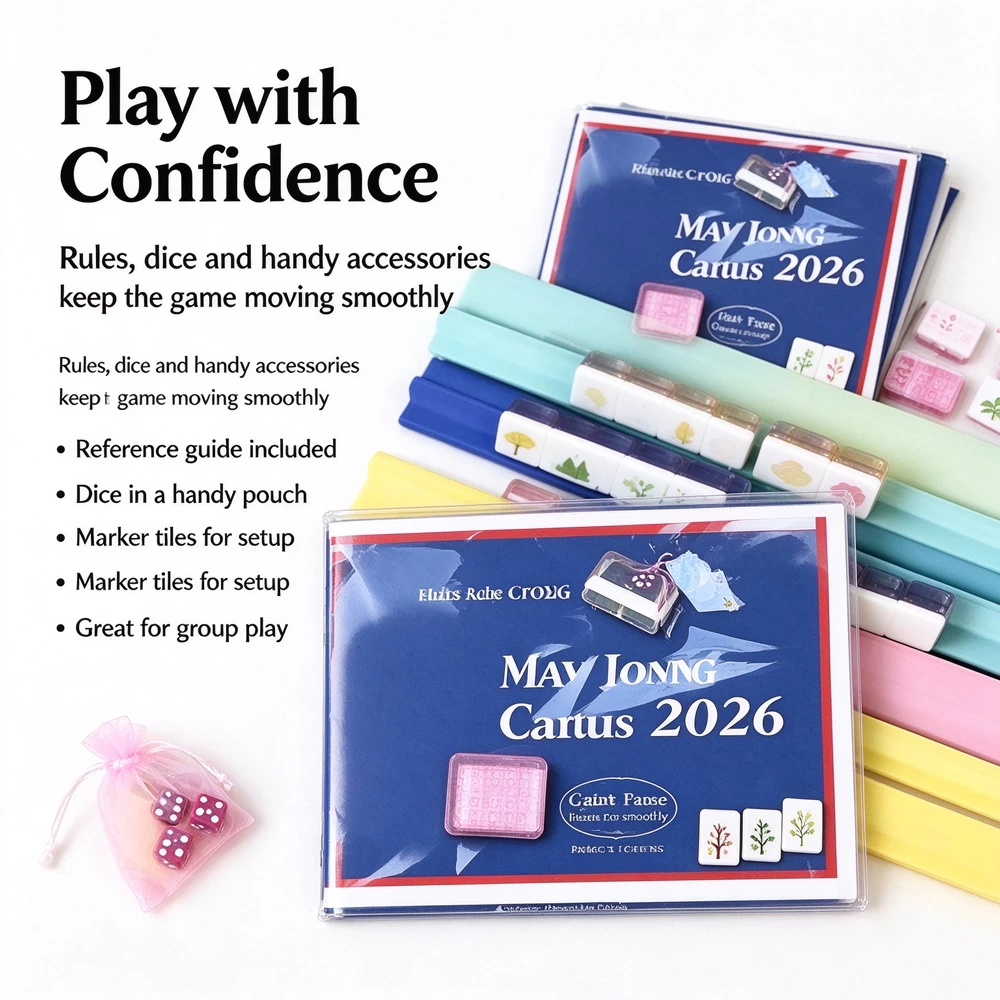 Pink Cartoon Emoji Mahjong Set - image 5