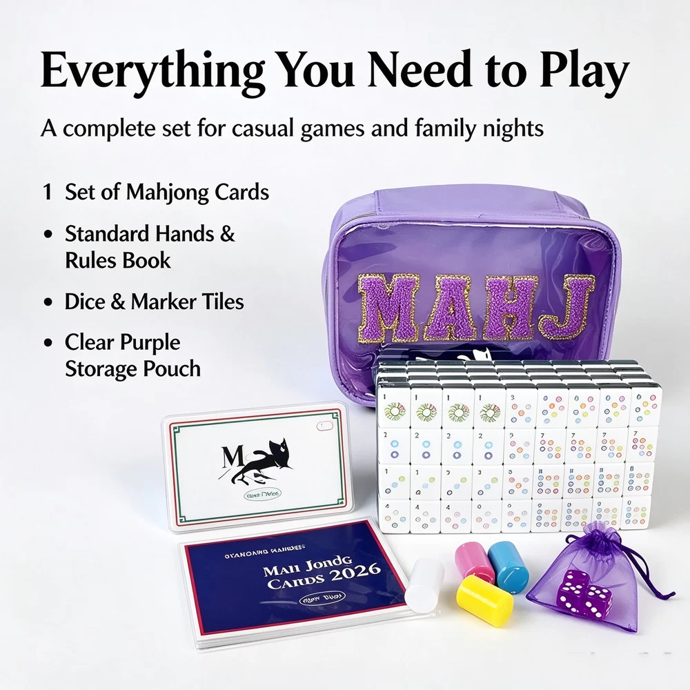 Purple Glitz Mahjong Set