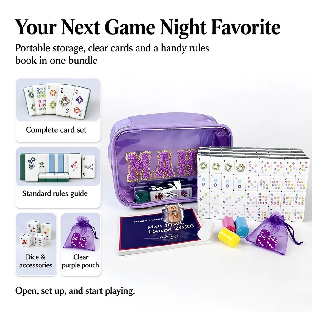 Purple Glitz Mahjong Set - image 3