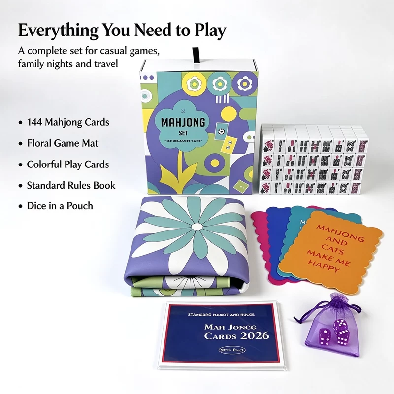 Retro Floral Mahjong Set - image 5