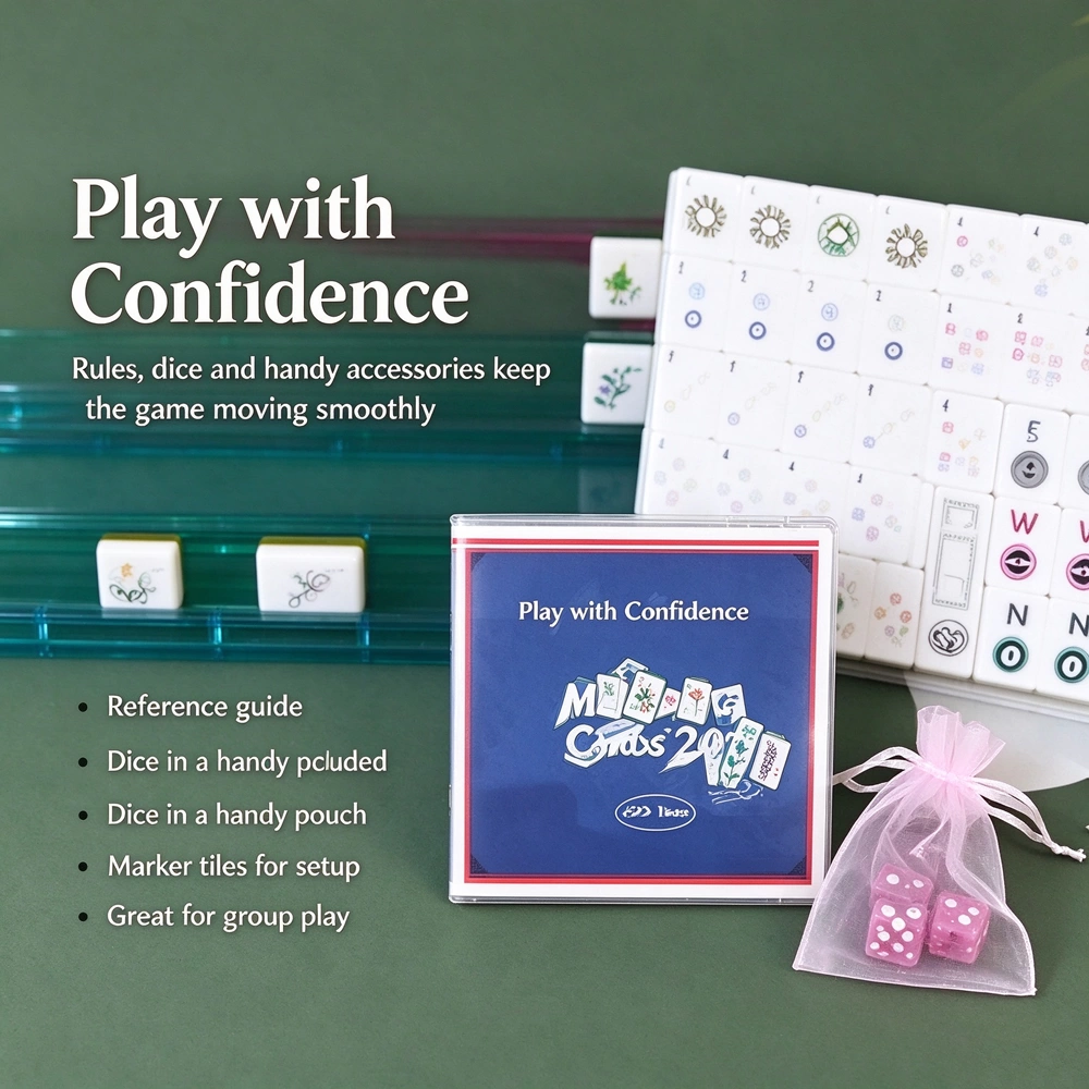 White Cartoon Emoji Mahjong Set - image 4