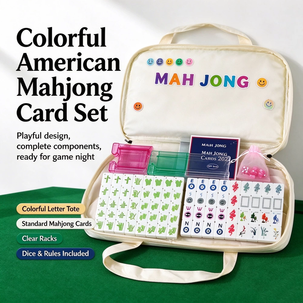 White Cartoon Emoji Mahjong Set - image 2