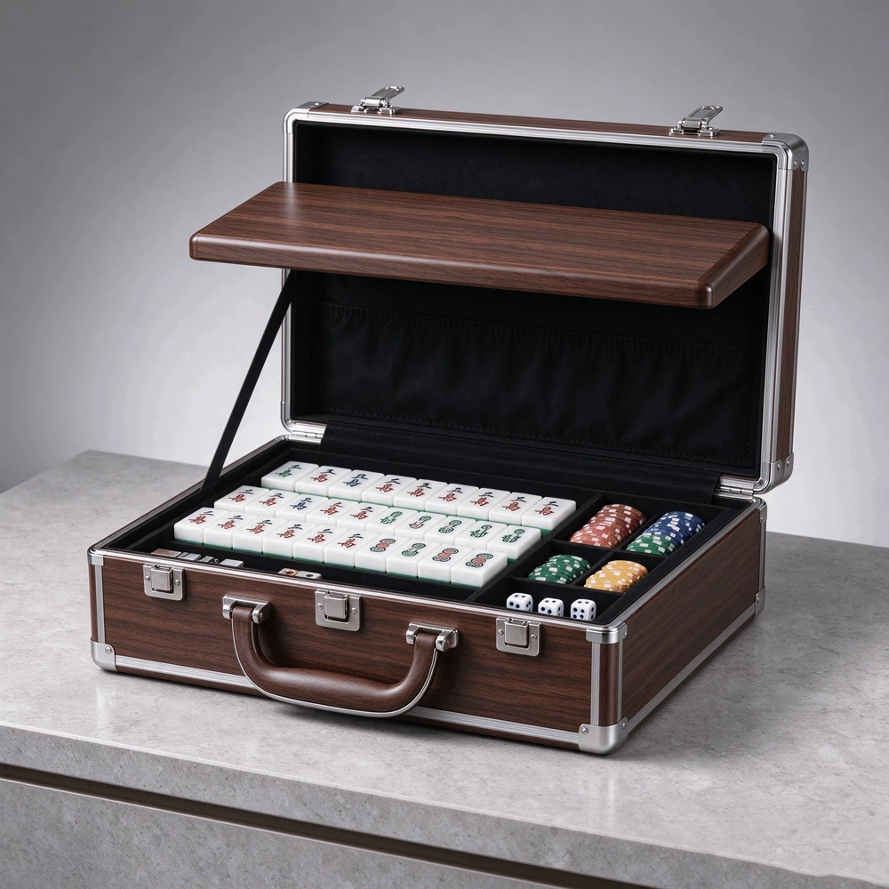 Mahjong Display & Travel Case with Wooden Finish - image 5