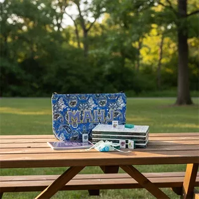 Blue Paisley American Mahjong Travel Set Blue Paisley American Mahjong Travel Set