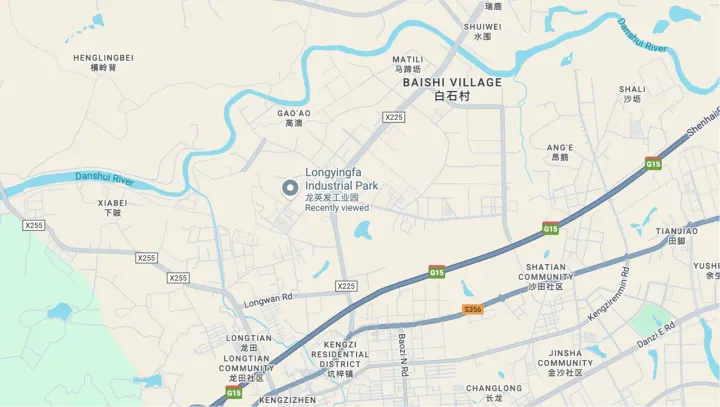 USMJ factory location map — Bao'an District, Shenzhen
