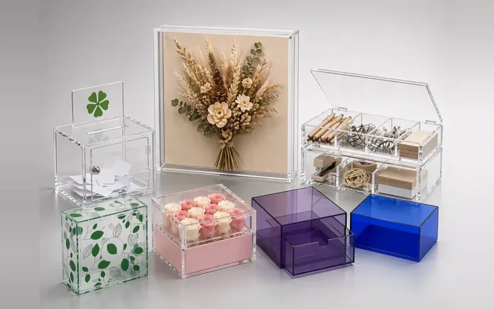 Custom acrylic mahjong racks and pushers in four colorways