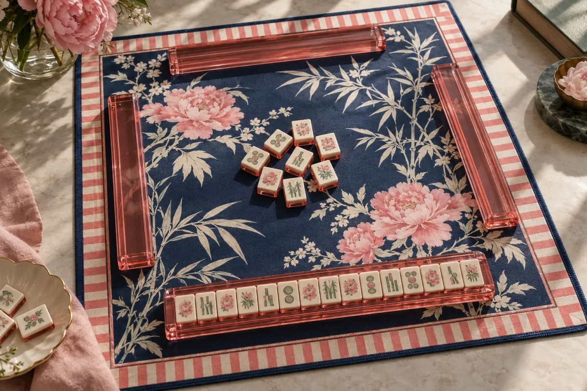 Mahjong accessories — dice, wind indicators and scoring chips