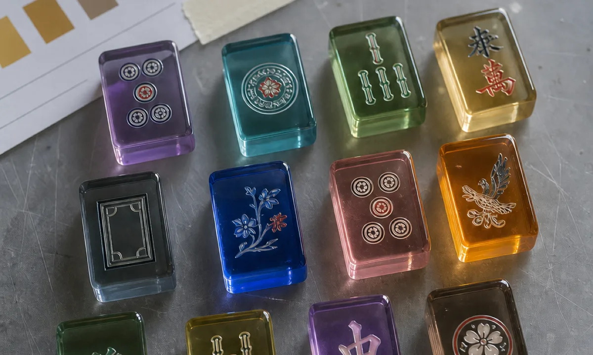 Mahjong retail display case build program — multi-colorway tile sets